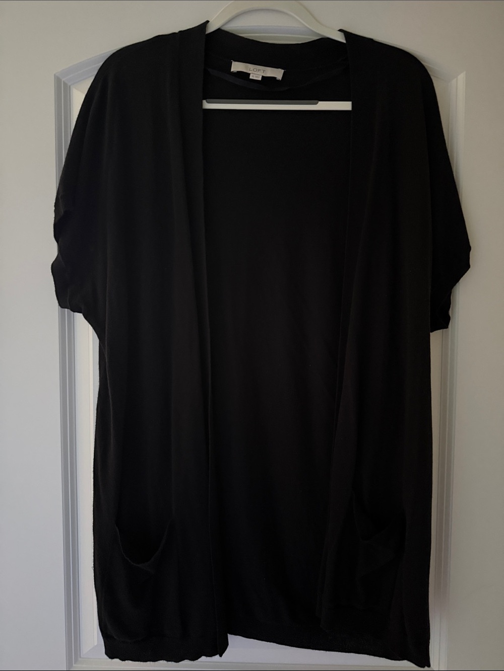 LOFT Open-Front Black Women's Cardigan with Pockets